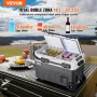 VEVOR Refrigerador portátil para automóvil, refrigerador para automóvil de 12 voltios, congelador portátil de doble zona de 40 L, temperatura ajustable de -4 ℉ a 68 ℉, refrigerador con compresor para el hogar, exteriores, campamentos, vehículos recreativos y automóviles