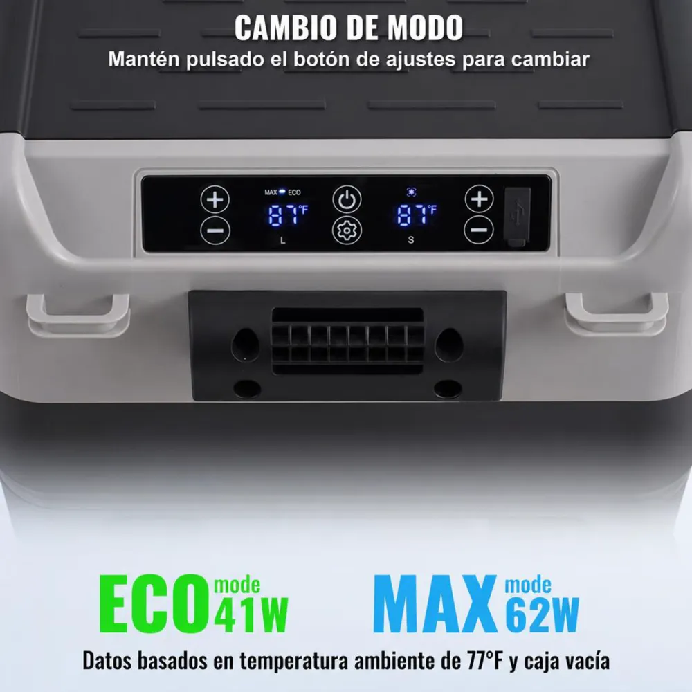 VEVOR Refrigerador portátil para automóvil, refrigerador para automóvil de 12 voltios, congelador portátil de doble zona de 40 L, temperatura ajustable de -4 ℉ a 68 ℉, refrigerador con compresor para el hogar, exteriores, campamentos, vehículos recreativos y automóviles