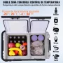 VEVOR Refrigerador portátil para automóvil, refrigerador para automóvil de 12 voltios, congelador portátil de doble zona de 50 L, temperatura ajustable de -4 ℉ a 68 ℉, refrigerador con compresor para el hogar, exteriores, campamentos, vehículos recreativos y automóviles