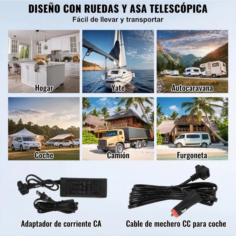 VEVOR Refrigerador portátil para automóvil, refrigerador para automóvil de 12 voltios, congelador portátil de doble zona de 50 L, temperatura ajustable de -4 ℉ a 68 ℉, refrigerador con compresor para el hogar, exteriores, campamentos, vehículos recreativos y automóviles
