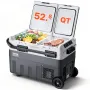 VEVOR Refrigerador portátil para automóvil, refrigerador para automóvil de 12 voltios, congelador portátil de doble zona de 50 L, temperatura ajustable de -4 ℉ a 68 ℉, refrigerador con compresor para el hogar, exteriores, campamentos, vehículos recreativos y automóviles