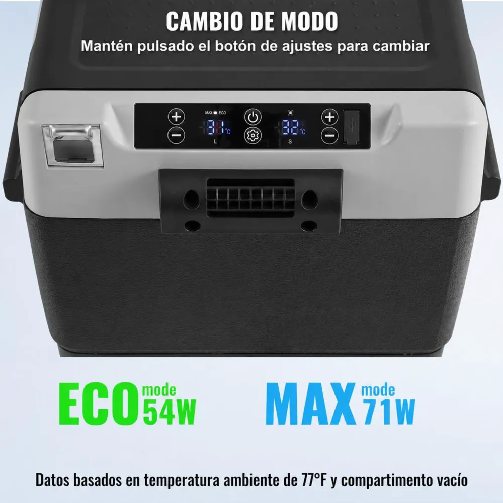 VEVOR Refrigerador Portátil para Automóvil, Doble Zona de 58 L, Temperatura Ajustable de -20~20 ℃, Refrigerador con Compresor para el Hogar, Campamentos, Vehículos Recreativos, 753 x 461 x 558 mm