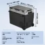 VEVOR Refrigerador Portátil para Automóvil, Doble Zona de 58 L, Temperatura Ajustable de -20~20 ℃, Refrigerador con Compresor para el Hogar, Campamentos, Vehículos Recreativos, 753 x 461 x 558 mm