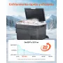 VEVOR Nevera Portátil para Coche 60 L con Compresor, Refrigerador para Coche Temperatura Ajustable de -20 a 20 °C, 12/24 V CC y 100-240 V CA, con Ruedas y Asa, para Autocaravanas, Camping, Viajes