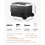 VEVOR Nevera Portátil para Coche 60 L con Compresor, Refrigerador para Coche Temperatura Ajustable de -20 a 20 °C, 12/24 V CC y 100-240 V CA, con Ruedas y Asa, para Autocaravanas, Camping, Viajes