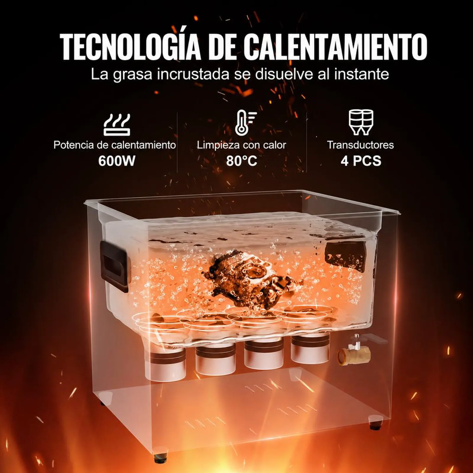 VEVOR 240 W Limpiador Ultrasónico, Máquina de Limpieza Ultrasónica Digital de 10 L con Modo Suave y Desgasificación Mejorada,  Calentador y Temporizador para Joyas, Herramientas, Retenedores