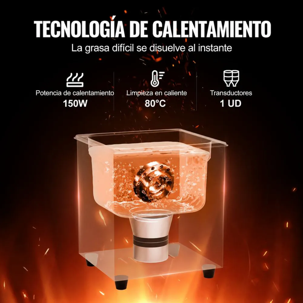 VEVOR Limpiador Ultrasónico, 60 W Máquina de Limpieza Sónica Digital de 2 L con Modo Suave y Desgasificación Mejorada, Calentador y Temporizador para Joyas, Gafas, Herramientas y Retenedores
