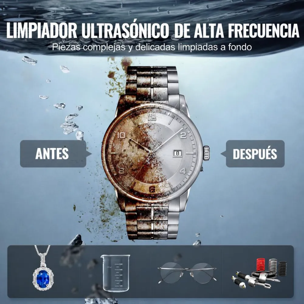 VEVOR 120 W Limpiador Ultrasónico, Máquina de Limpieza Ultrasónica Digital de 3 L con Modo Suave y Desgasificación Mejorada,  Calentador y Temporizador para Joyas, Herramientas, Retenedores