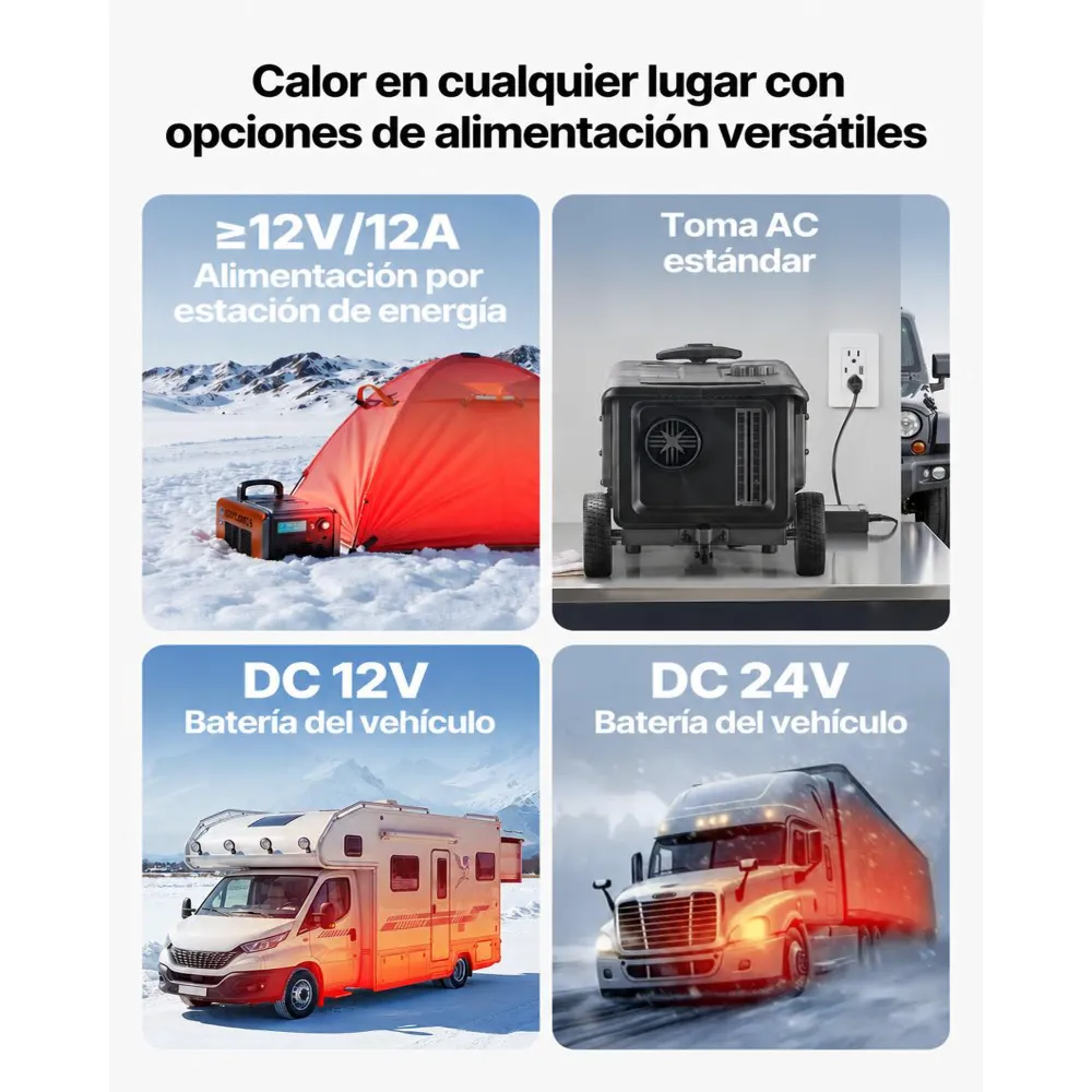 VEVOR Calentador Diésel 5-8KW Portátil, con Control por Aplicación Bluetooth, Mando a Distancia y Pantalla LCD, Diseño con Ruedas, Depósito de Combustible de 5 L para Camiones, 566 x 400 x 321 mm