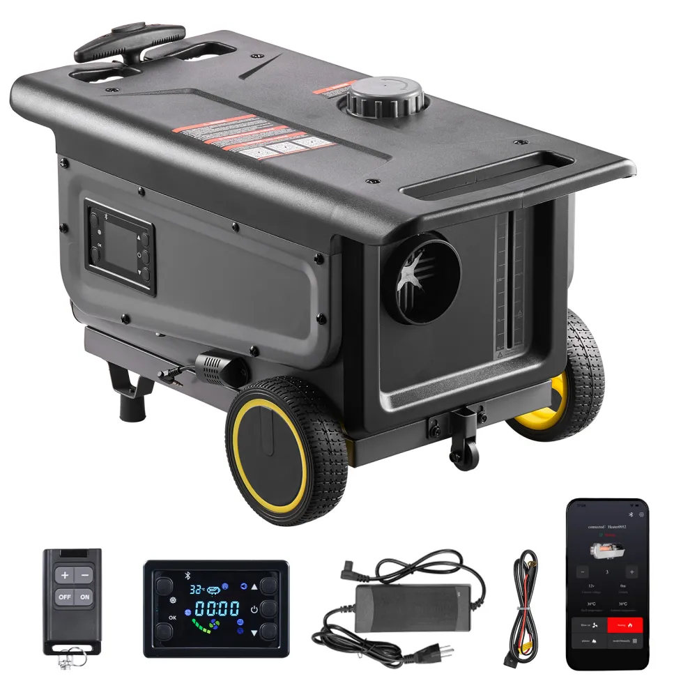 VEVOR Calentador Diésel 5-8KW Portátil, con Control por Aplicación Bluetooth, Mando a Distancia y Pantalla LCD, Diseño con Ruedas, Depósito de Combustible de 5 L para Camiones, 566 x 400 x 321 mm