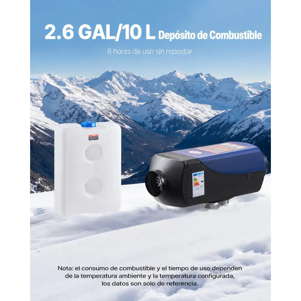 VEVOR Calentador Diésel de 12-24V 5-8KW Portátil, con Mando a Distancia y Pantalla LCD, Calentamiento Rápido y Bajo Nivel de Ruido, para Vehículos, Furgonetas, Autocaravanas, Caravanas y Camiones, 10 L