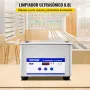VEVOR Limpiador Ultrasónico 800 ml, 24 W Limpiador Ultrasónico Profesional de Acero Inoxidable, Máquina de Limpieza Ultrasónica Potente Frecuencia de 40 kHz con Pantalla LED para Joyas, Reloj, Gafas