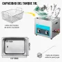 VEVOR Limpiador Ultrasónico 10 L 240 W Limpiador Ultrasónico Profesional con Calentador Ajustable Máquina de Limpieza Ultrasónica con 2 Perillas Potente Frecuencia de 40 kHz para Joyas, Reloj y Gafas