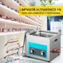 VEVOR Limpiador Ultrasónico 15L, Limpiador Ultrasónico Profesional 360W con Calentador Ajustable Máquina de Limpieza Ultrasónica con 2 Perillas Potente Frecuencia 40kHz para Joyas, Reloj y Gafas