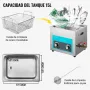 VEVOR Limpiador Ultrasónico 15L, Limpiador Ultrasónico Profesional 360W con Calentador Ajustable Máquina de Limpieza Ultrasónica con 2 Perillas Potente Frecuencia 40kHz para Joyas, Reloj y Gafas