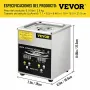 VEVOR Limpiador Ultrasónico Mejorado 2 L Calentador de 100 W a Ultrasónico de 60 W Limpiador de Piezas Ultrasónico de Laboratorio Digital con Temporizador para Limpieza de Piezas de Joyería