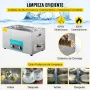 VEVOR Limpiador Ultrasónico 30 L 600 W Limpiador Ultrasónico Profesional con Calentador Ajustable Máquina de Limpieza Ultrasónica con 2 Perillas Potente Frecuencia de 40 kHz para Joyas, Reloj y Gafas