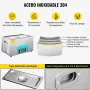 VEVOR Limpiador Ultrasónico 30 L 600 W Limpiador Ultrasónico Profesional con Calentador Ajustable Máquina de Limpieza Ultrasónica con 2 Perillas Potente Frecuencia de 40 kHz para Joyas, Reloj y Gafas