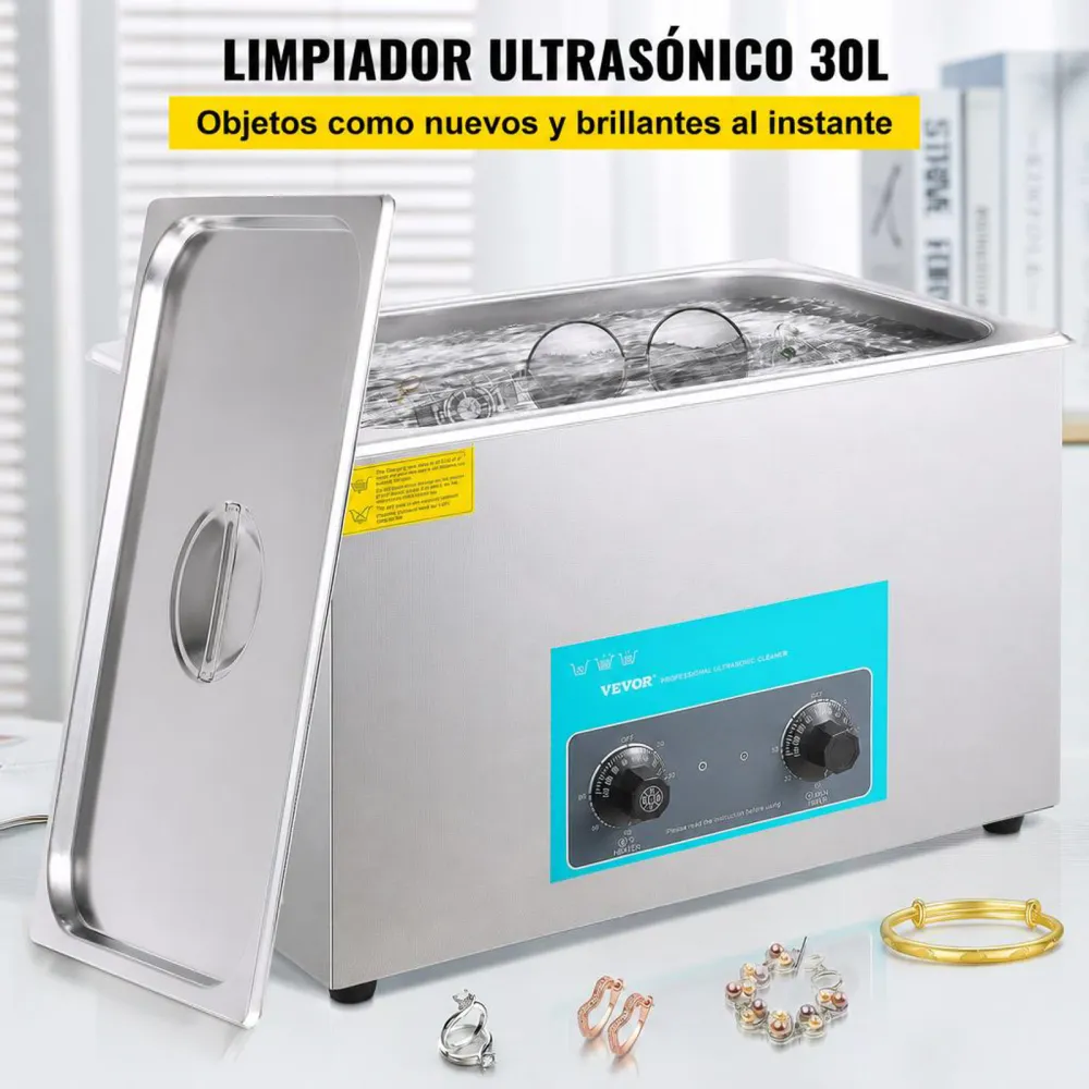 VEVOR Limpiador Ultrasónico 30 L Máquina de Limpieza Ultrasónica para Joyas
