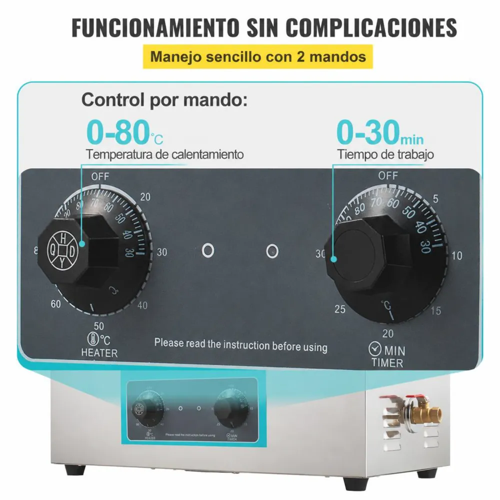 VEVOR Limpiador Ultrasónico 30 L Máquina de Limpieza Ultrasónica para Joyas