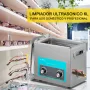 VEVOR Limpiador Ultrasónico 6.5 L, Limpiador Ultrasónico Profesional 180W con Calentador Ajustable Máquina de Limpieza Ultrasónica con 2 Perillas Potente Frecuencia 40 kHz para Joyas y Gafas