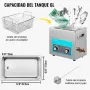 VEVOR Limpiador Ultrasónico 6.5 L, Limpiador Ultrasónico Profesional 180W con Calentador Ajustable Máquina de Limpieza Ultrasónica con 2 Perillas Potente Frecuencia 40 kHz para Joyas y Gafas