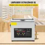 VEVOR Limpiador Ultrasónico Mejorado 6 L Calentador Ultrasónico de 180 W y 200 W Limpiador de Piezas Ultrasónico de Laboratorio Digital con Temporizador para Limpieza de Herramientas Joyerías Gafas
