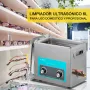 VEVOR Limpiador Ultrasónico 6 L Control de Máquina de Limpieza Ultrasónica con Perilla de Acero Inoxidable 304 con Temporizador de Calentador para Joyas, Relojes, Gafas, Instrumentos Dentales