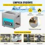 VEVOR Limpiador Ultrasónico 6 L Control de Máquina de Limpieza Ultrasónica con Perilla de Acero Inoxidable 304 con Temporizador de Calentador para Joyas, Relojes, Gafas, Instrumentos Dentales