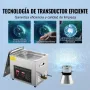 VEVOR Limpiador Ultrasónico Bandeja Ultrasónica Digital de Acero Inoxidable de 10L con Calefacción Tiempo y Temperatura Ajustable Dispositivo de Limpieza Ultrasónica para Joyería Gafas Relojes Clínico