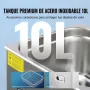 VEVOR Limpiador Ultrasónico Bandeja Ultrasónica Digital de Acero Inoxidable de 10L con Calefacción Tiempo y Temperatura Ajustable Dispositivo de Limpieza Ultrasónica para Joyería Gafas Relojes Clínico