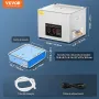 VEVOR Limpiador Ultrasónico 15 L con Temporizador y Calentador 360 W Limpiador Ultrasónico Digital 40 kHz con Cesta para Reloj Gafas Soporte de Joyería Piezas Industriales Herramientas Plata