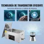 VEVOR Limpiador Ultrasónico 22L, Bandeja Ultrasónica Digital de Acero Inoxidable de con Calefacción Tiempo y Temperatura Ajustable Dispositivo de Limpieza Ultrasónica para Joyería Gafas Relojes