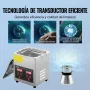 VEVOR Limpiador Ultrasónico 2L, Bandeja Ultrasónica Digital de Acero Inoxidable con Calefacción Tiempo y Temperatura Ajustable Dispositivo de Limpieza Ultrasónica para Joyería Gafas Relojes