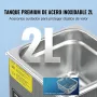 VEVOR Limpiador Ultrasónico 2L, Bandeja Ultrasónica Digital de Acero Inoxidable con Calefacción Tiempo y Temperatura Ajustable Dispositivo de Limpieza Ultrasónica para Joyería Gafas Relojes