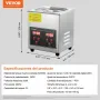 VEVOR Limpiador Ultrasónico 2L, Bandeja Ultrasónica Digital de Acero Inoxidable con Calefacción Tiempo y Temperatura Ajustable Dispositivo de Limpieza Ultrasónica para Joyería Gafas Relojes