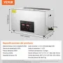 VEVOR Limpiador Ultrasónico 30L Bandeja Ultrasónica Digital de Acero Inoxidable con Calefacción Tiempo y Temperatura Ajustable Dispositivo de Limpieza Ultrasónica para Joyería Gafas Relojes
