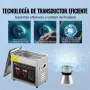 VEVOR Limpiador Ultrasónico 3L, Bandeja Ultrasónica Digital de Acero Inoxidable con Calefacción Tiempo y Temperatura Ajustable Dispositivo de Limpieza Ultrasónica para Joyería Gafas Relojes