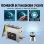 VEVOR Limpiador Ultrasónico 6L, Bandeja Ultrasónica Digital de Acero Inoxidable con Calefacción Tiempo y Temperatura Ajustable Dispositivo de Limpieza Ultrasónica para Joyería Gafas Relojes
