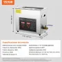 VEVOR Limpiador Ultrasónico 6L, Bandeja Ultrasónica Digital de Acero Inoxidable con Calefacción Tiempo y Temperatura Ajustable Dispositivo de Limpieza Ultrasónica para Joyería Gafas Relojes