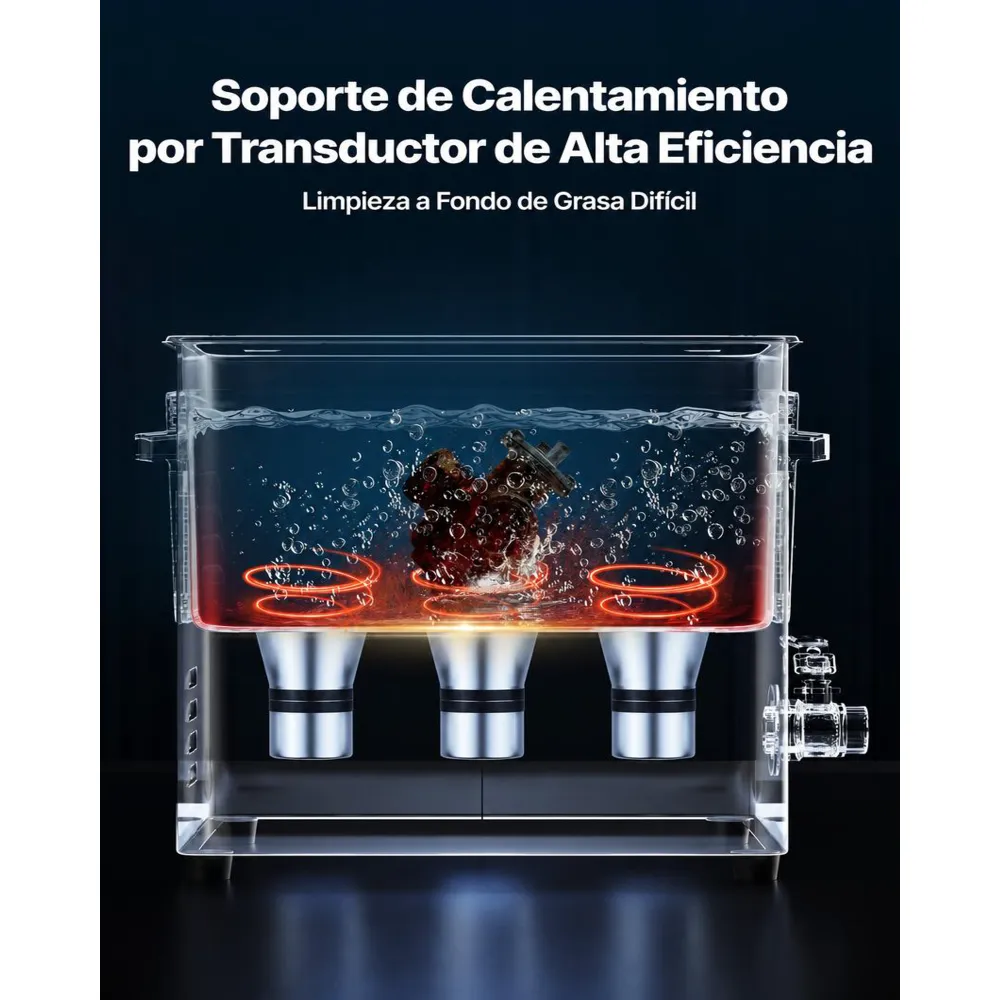 VEVOR Limpiador Ultrasónico 10 L, Máquina de Limpieza Ultrasónica Profesional con Cesta de Limpieza y Pantalla Digital, Acero Inoxidable, 180 W y 40 kHz, para Piezas, Carburadores e Instrumentos