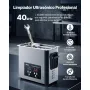 VEVOR Limpiador Ultrasónico 6 L, Máquina de Limpieza Ultrasónica Profesional con Cesta de Limpieza y Pantalla Digital, Acero Inoxidable, 120 W y 40 kHz, para Relojes y Joyas, 380 x 180 x 295 mm
