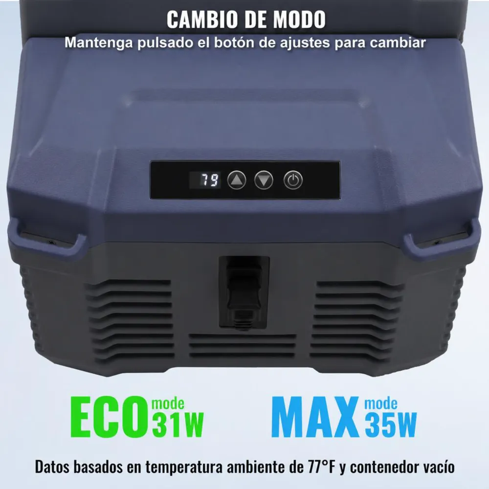 VEVOR Nevera de Compresión Portátil 12 L Mini Nevera para Coche 12/24V CC y 100-240V CA Caja Enfriadora de Zona Única Temperatura Ajustable de -20°C a 20°C para Camión Barco Casa Camping