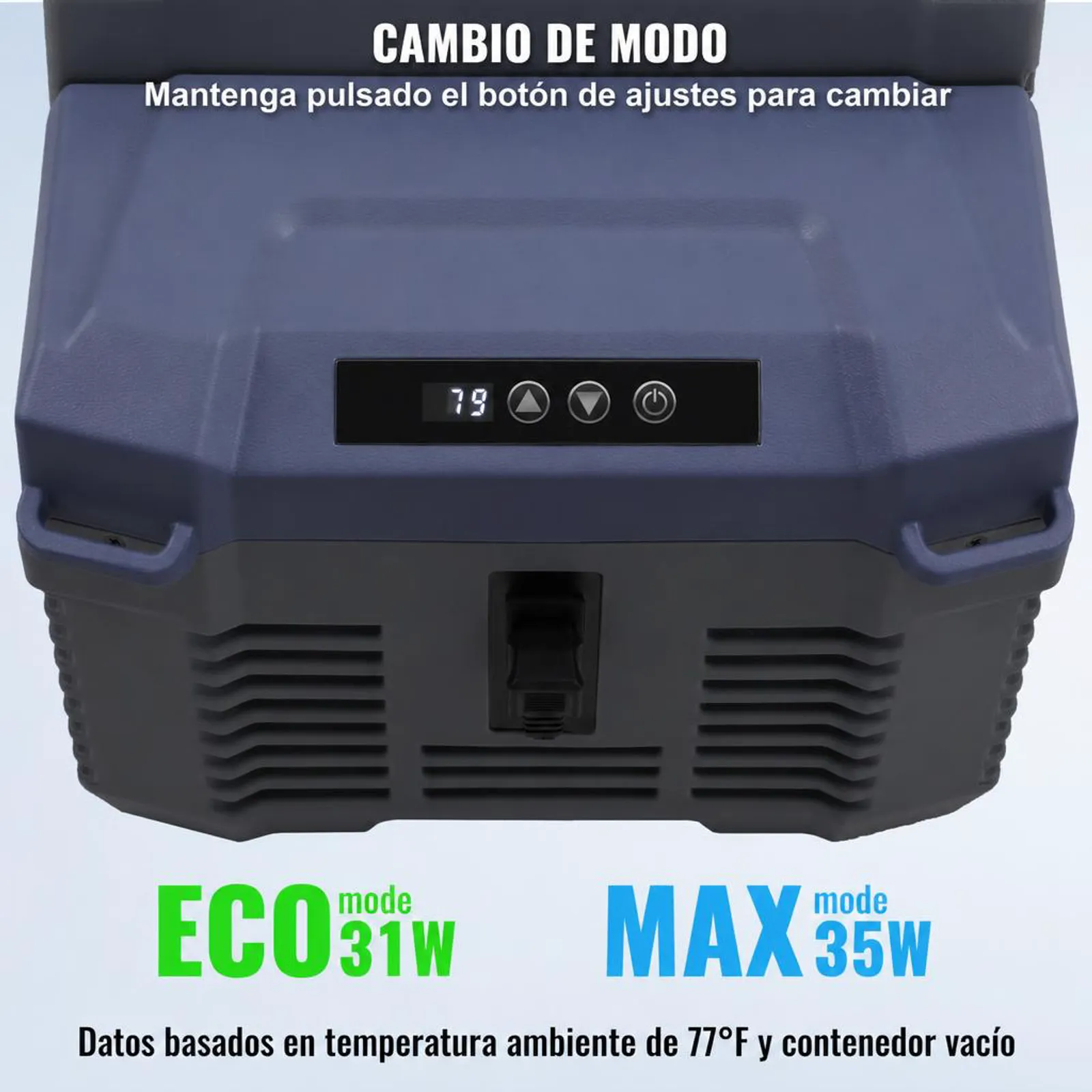 VEVOR Nevera de Compresión Portátil 12 L Mini Nevera para Coche 12/24V CC y 100-240V CA Caja Enfriadora de Zona Única Temperatura Ajustable de -20°C a 20°C para Camión Barco Casa Camping