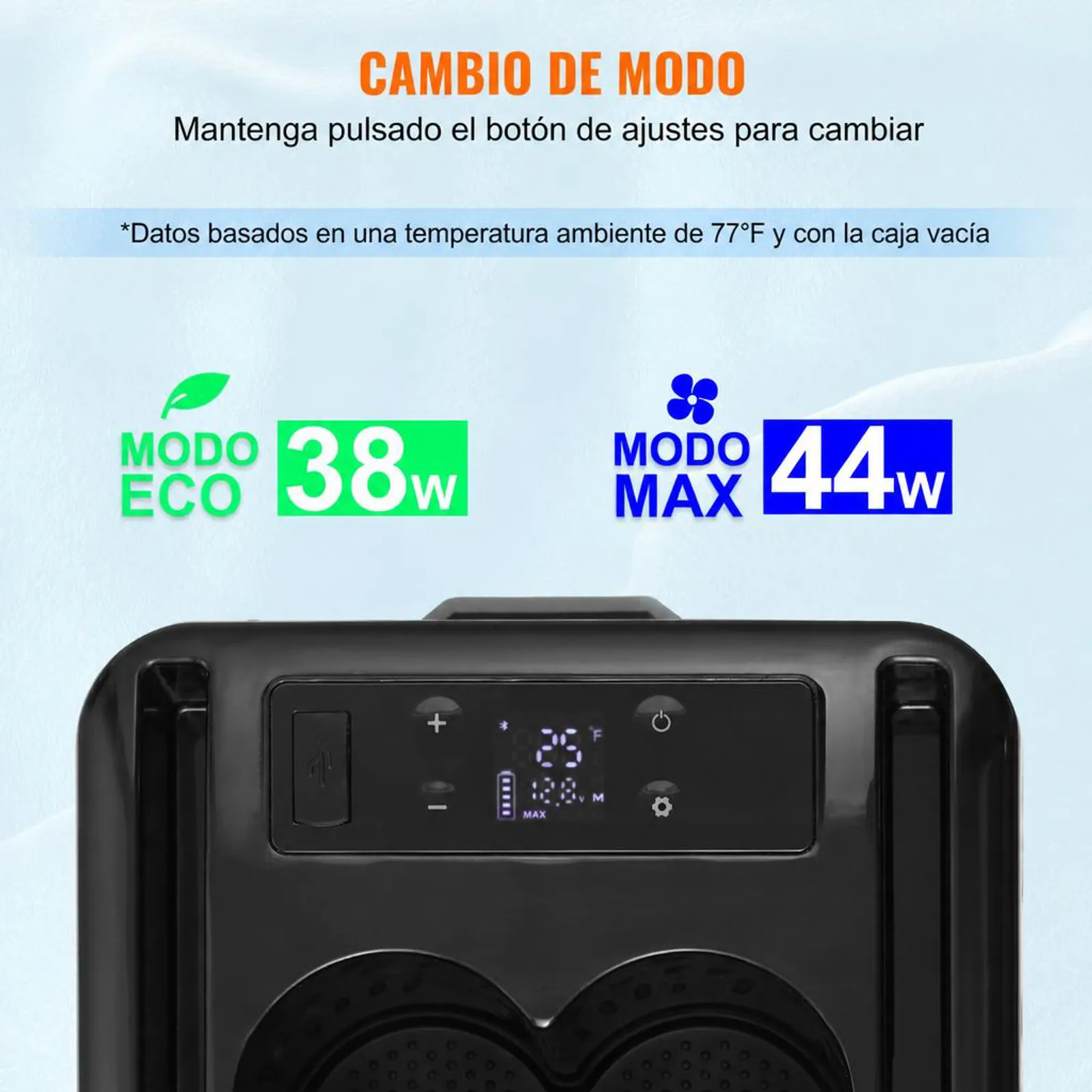 VEVOR Nevera de Compresión Portátil 15 L Mini Nevera con Reposabrazos para Coche 12/24V CC y 100-240V CA Mini Nevera de Zona Única -20°C a 20°C Ajustable para Coche Camión Barco Casa Camping