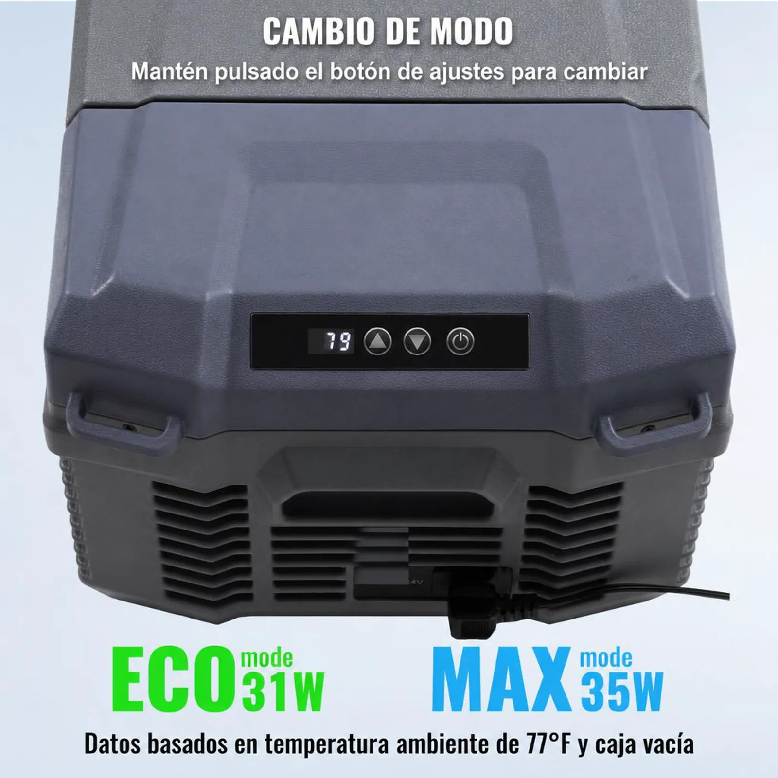 VEVOR Nevera de Compresión Portátil 15 L Mini Nevera para Coche 12/24V CC y 100-240V CA Caja Enfriadora de Zona Única Temperatura Ajustable de -20°C a 20°C para Camión Barco Casa Camping
