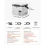 VEVOR Nevera Portátil para Coche 18 L, Zona Única, Refrigerador para Coche con Compresor 12/24 V CC 100-240 V CA, Temperatura Ajustable de -20 °C a 20 °C, para Camiones, Autocaravanas, Camping