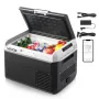 VEVOR Nevera Portátil para Coche 25 L, Zona Única, Refrigerador para Coche con Compresor 12/24 V CC y 100-240 V CA, Temperatura Ajustable de -20 °C a 20 °C, para Autocaravanas, Camping, Viajes