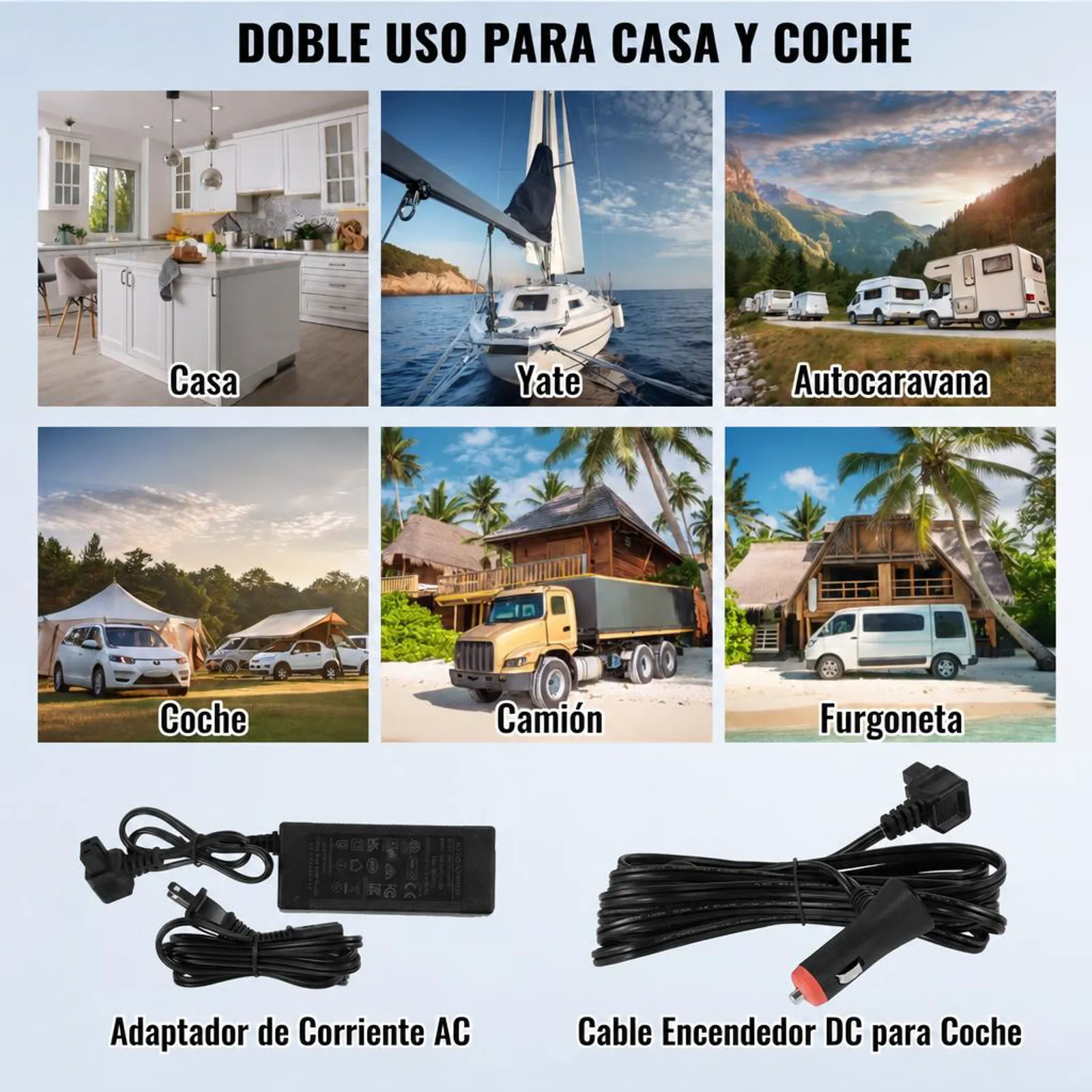 VEVOR Nevera de Compresión Portátil 25 L Mini Nevera para Coche de Doble Zona Temperatura Ajustable de -20 °C a 20 °C Nevera Portátil 12/24 V CC y 100-240 V CA para Camión, Barco, Casa, Camping