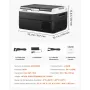 VEVOR Nevera Portátil para Coche 40 L, Zona Única, Refrigerador para Coche con Compresor 12/24 V CC y 100-240 V CA, Temperatura Ajustable de -20 °C a 20 °C, para Autocaravanas, Camping, Viajes